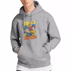 Star Trek Mens Vintage Collage Hoodie - XXL, Sport Heather