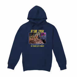 Star Trek Mens The Trouble with Tribbles Hoodie - XXL, Navy