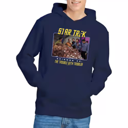 Star Trek Mens The Trouble with Tribbles Hoodie - XXL, Navy