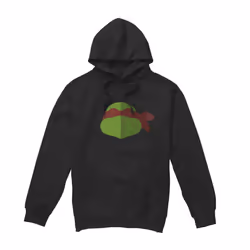 Teenage Mutant Ninja Turtles Mens Raphael Face Hoodie - S, Black
