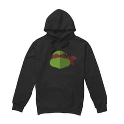Teenage Mutant Ninja Turtles Mens Raphael Face Hoodie - S, Black