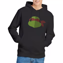 Teenage Mutant Ninja Turtles Mens Raphael Face Hoodie - S, Black