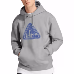 Star Trek Mens Distressed Logo Hoodie - S, Sport Heather
