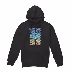 Star Trek Mens Enterprise Multi Logo Hoodie - S, Black