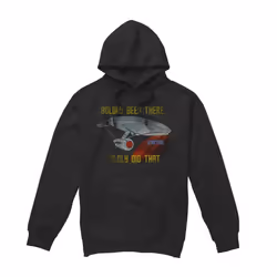 Star Trek Mens Boldly Did That Hoodie - L, Black