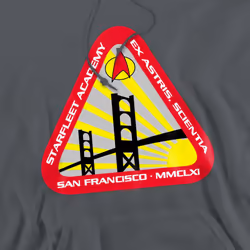 Star Trek Mens Starfleet Academy Hoodie - S, Charcoal