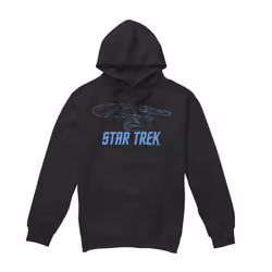 Star Trek Mens Enterprise Outline Hoodie - XXL, Black