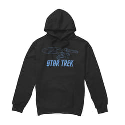 Star Trek Mens Enterprise Outline Hoodie - XXL, Black