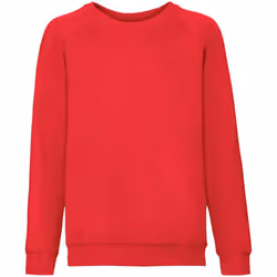 Fruit Of The Loom Childrens/Kids Classic Raglan Sweatshirt - 7-8 Years, Red