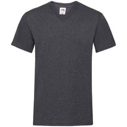 Fruit of the Loom Mens Valueweight V Neck T-Shirt - XXL, Dark Heather Grey