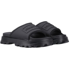Hunter Unisex Adult Stacked Moulded Footbed Sliders - 6 UK, Black