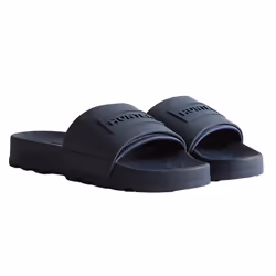 Hunter Womens/Ladies Core Embossed Sliders - 12 UK, Navy