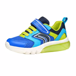 Geox Boys Ciberdron Light Up Trainers - 4 UK Child, Royal Blue/Lime