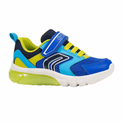 Geox Boys Ciberdron Light Up Trainers - 4 UK Child, Royal Blue/Lime