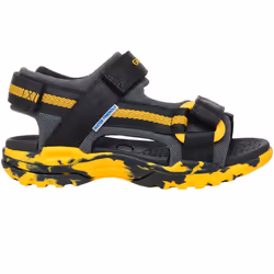 Geox Boys Borealis Sandals - 3 UK, Black/Yellow
