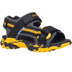 Geox Boys Borealis Sandals - 1.5 UK Child, Black/Yellow