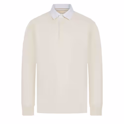 Front Row Mens Premium Long Sleeve Rugby Shirt/Top - XS, Natural