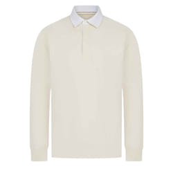 Front Row Mens Premium Long Sleeve Rugby Shirt/Top - XS, Natural