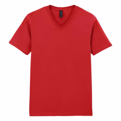 Gildan Mens Softstyle V Neck T-Shirt - XXL, Cherry Red