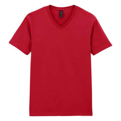 Gildan Mens Softstyle V Neck T-Shirt - XXL, Cherry Red