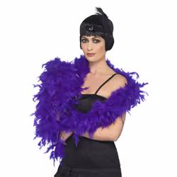 Smiffys Deluxe Feather Boa - One Size, Purple