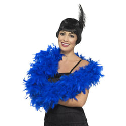 Smiffys Deluxe Feather Boa - One Size, Royal Blue
