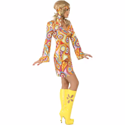 Smiffys Womens/Ladies 60s Hippy Costume Set - M, Multicoloured