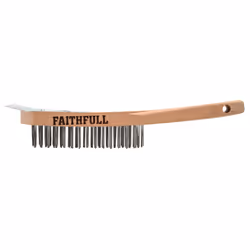Faithfull Lightweight Scratch Brush With Scraper, Four Row