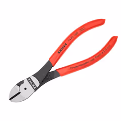 Knipex 74 01 Series High Leverage Diagonal Cutters, Plastic Coated Grips