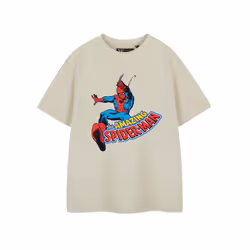 Marvel Comics Boys Web Slinger Short-Sleeved T-Shirt - 5-6 Years, Oatmeal