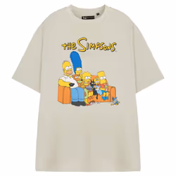 The Simpsons Mens Sofa Short-Sleeved T-Shirt - XXL, Beige