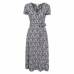 Mountain Warehouse Womens/Ladies Santorini Peacock Feather Midi Wrap Dress - 22 UK, Navy