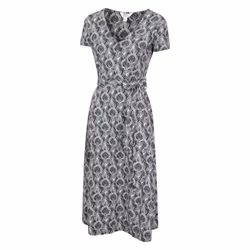 Mountain Warehouse Womens/Ladies Santorini Peacock Feather Midi Wrap Dress - 22 UK, Navy