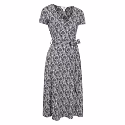 Mountain Warehouse Womens/Ladies Santorini Peacock Feather Midi Wrap Dress - 22 UK, Navy
