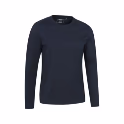 Mountain Warehouse Mens Flint Crew Neck Long-Sleeved T-Shirt - S, Navy