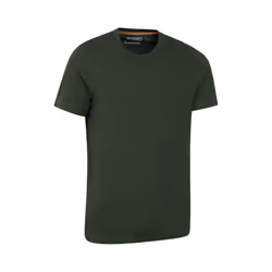 Mountain Warehouse Mens Flint Crew Neck T-Shirt (Pack of 2) - S, Khaki Green/Navy Blue