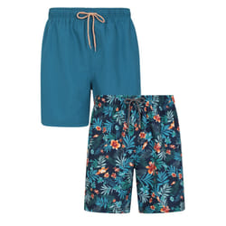 Mountain Warehouse Mens Aruba Floral Swim Shorts (Pack of 2) - XS, Petrol