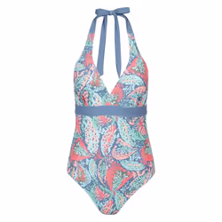Mountain Warehouse Womens/Ladies Ocean Notion Patterned One Piece Swimsuit - 6 UK, Green