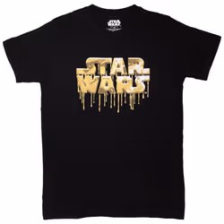 Star Wars Unisex Adult Dripping Logo T-Shirt - S, Black/Gold
