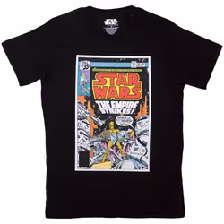 Star Wars Unisex Adult The Empire Strikes Comic Cover T-Shirt - XL, Black