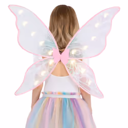Smiffys Girls Light Up Iridescent LED Fairy Wings