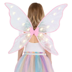 Smiffys Girls Light Up Iridescent LED Fairy Wings