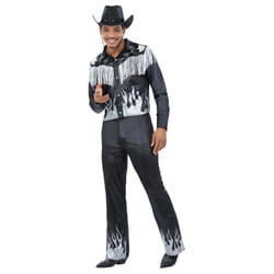Smiffys Mens Glamorous Cowboy Costume - L, Black/White
