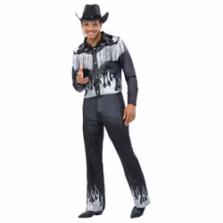 Smiffys Mens Glamorous Cowboy Costume - XL, Black/White