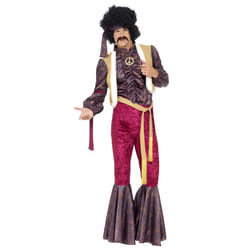 Smiffys Mens 70s Psychedelic Rocker Costume Set - L, Purple/Pink
