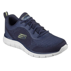 Skechers Mens Track Glendor Trainers - 8 UK, Navy/Lime
