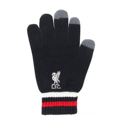 Liverpool FC Unisex Adult Branded Knitted 47 Gloves - One Size, Black/White/Red