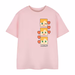 Minecraft Girls Pixel Hearts Short-Sleeved T-Shirt