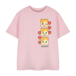 Minecraft Girls Pixel Hearts Short-Sleeved T-Shirt