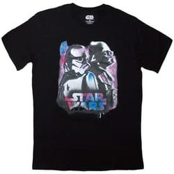 Star Wars Unisex Adult Darth Vader & Stormtrooper Neon T-Shirt - M, Black